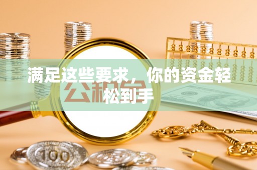 杂多满足这些要求，你的资金轻松到手