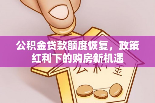 杂多公积金贷款额度恢复，政策红利下的购房新机遇