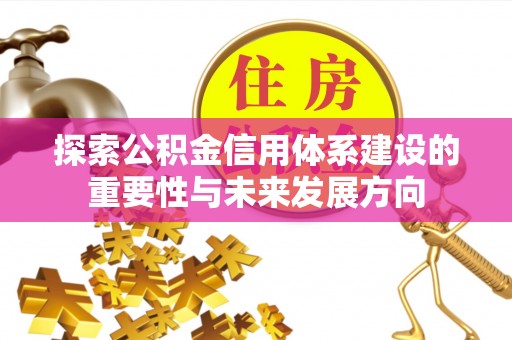 杂多探索公积金信用体系建设的重要性与未来发展方向