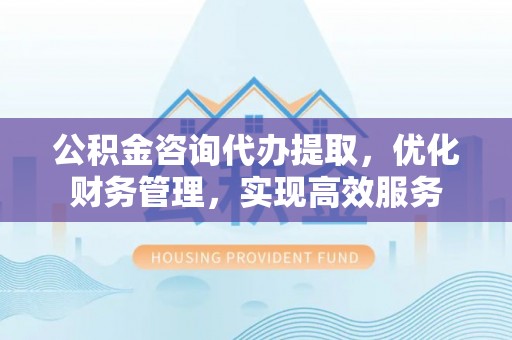 杂多公积金咨询代办提取，优化财务管理，实现高效服务