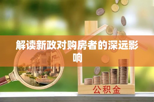 杂多解读新政对购房者的深远影响