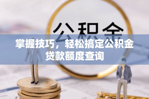 杂多掌握技巧，轻松搞定公积金贷款额度查询