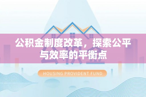 杂多公积金制度改革，探索公平与效率的平衡点